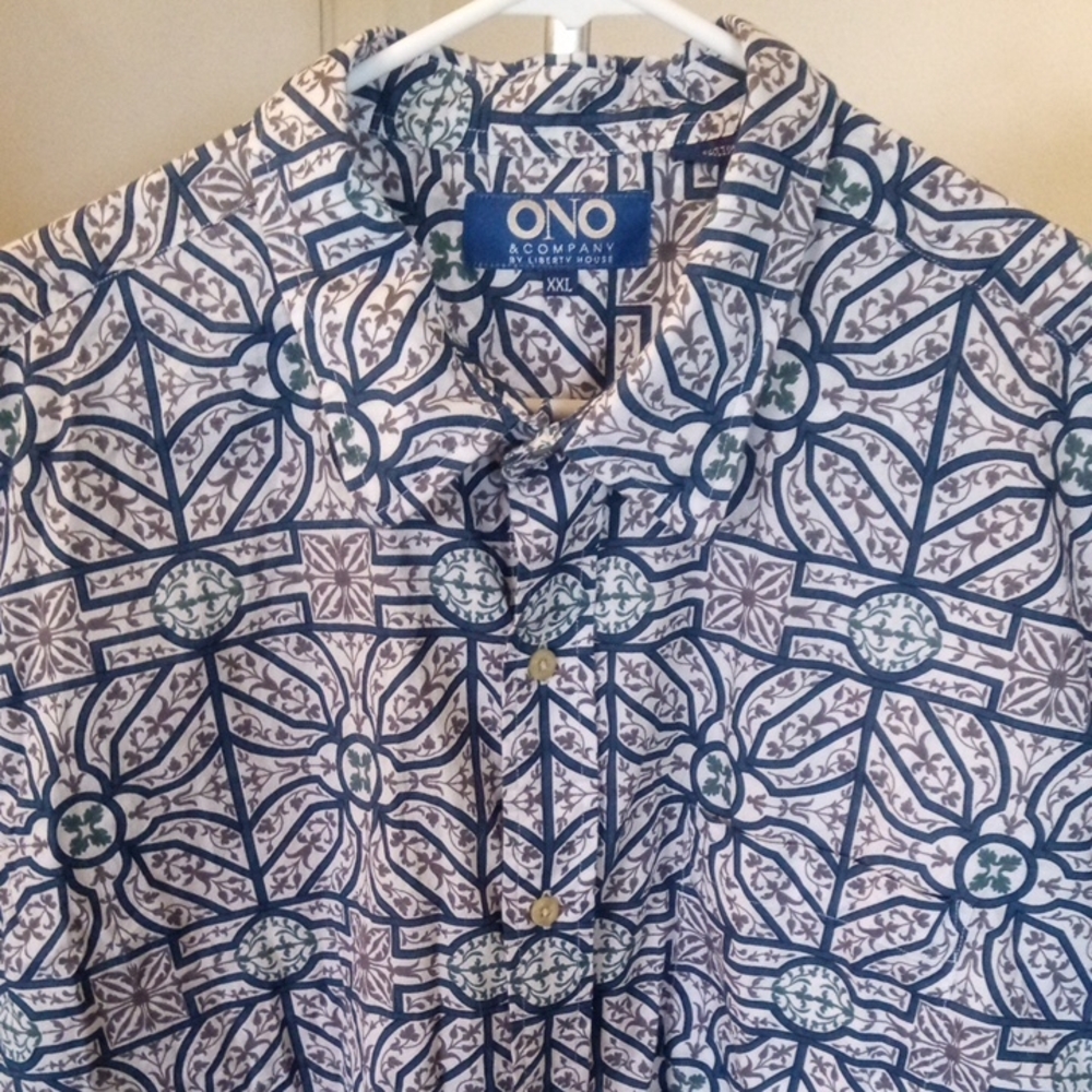 ONO & Company Blue and White Patterned Shirt